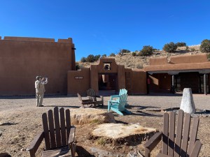 Toby Younis takes a photo of the Agape Center at Ghost Ranch