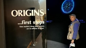 Shelley Carney enters the Origins First Steps exhibit