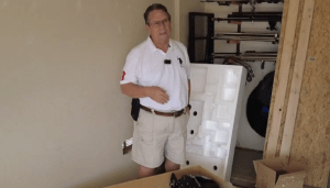 Toby Younis in his garage