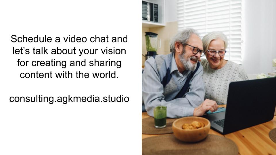 Older couple with laptop on video call