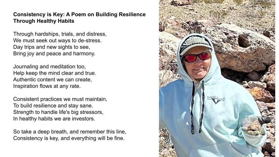 Shelley Carney holds a rock she found at a mining claim