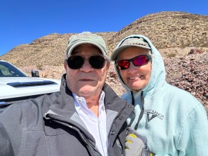 Toby Younis and Shelley Carney at the SCRAGS claim near Hatch, NM