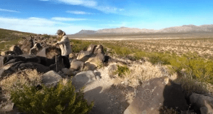 Shelley Carney at Three Rivers Petroglyph Site