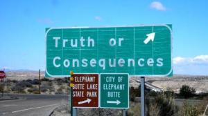 Truth or Consequences road sign