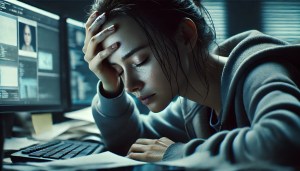 Woman feeling overwhelmed