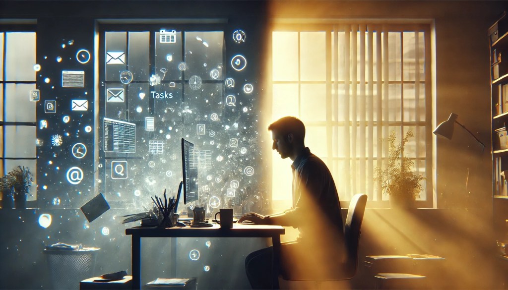 Man at desk working